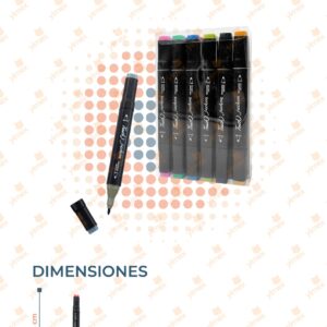 PLUMONES DOBLE PUNTA COLORES SURTIDOS PAQ CON 12 PIEZAS YONG-078-12 B2