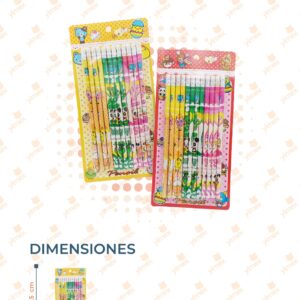 LÁPIZ DECORADO PAQ CON 12 PIEZAS B-165 K8