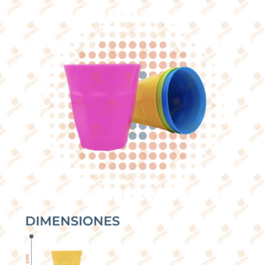 VASO COLORES CON 4 PIEZAS B-017 O42