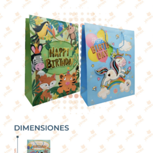 BOLSA DE REGALO CUMPLEAÑOS PAQ CON 12 PIEZAS D-042 M1