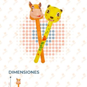 JUGUETE INFLABLE ANIMALES BASTÓN PAQ 12 PIEZAS Y-231 L41