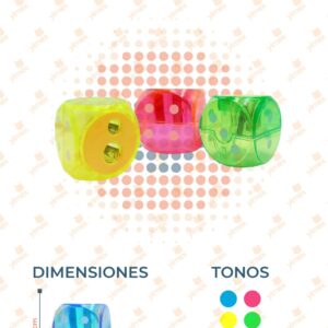 SACAPUNTAS DOBLE DADO PAQ 12 PIEZAS B-191 C22