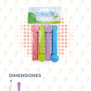 PINZAS PARA CERRAR BOLSAS CON 4 PIEZAS B-204 O33