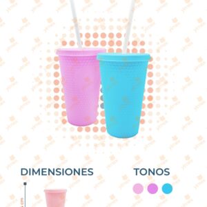 VASO CON POPOTE PAQ 12 PIEZAS B-210 O17