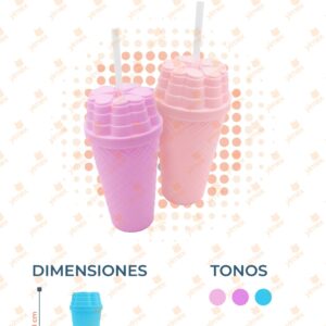VASO CON POPOTE PAQ 12 PIEZAS B-211 O37