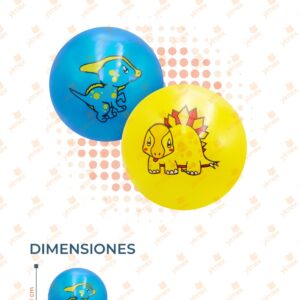 PELOTA DINO COLORES SURTIDOS PAQ 12 PIEZAS Y-242 N17