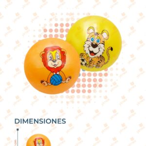 PELOTA ANIMALITOS COLORES SURTIDOS PAQ 12 PIEZAS Y-244 N15