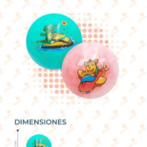 PELOTA ANIMALITOS COLORES SURTIDOS PAQ 12 PIEZAS Y-245 N17