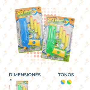 JUGUETE PISTOLA HIDROGEL POR PIEZA 220B P48