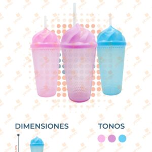 VASO CON POPOTE PAQ 12 PIEZAS B-225 O35