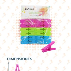 PINZAS PARA ROPA PAQ 12 PIENZAS B-236 G12