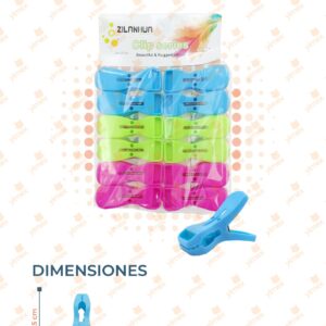 PINZAS PARA ROPA PAQ CON 12 PIEZAS B-237 F22
