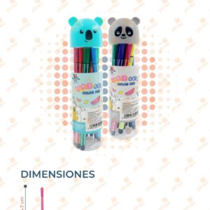 BOTE PLUMIN KOALA CON 12 PLUMINES B-248 D18