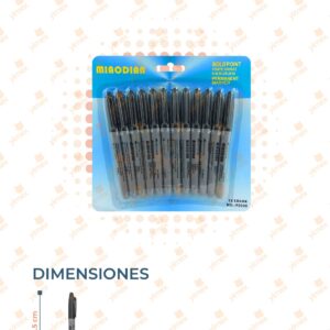 PLUMONES NEGROS PAQ CON 12 PIEZAS CF-015 D11