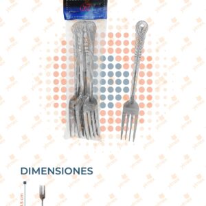 TENEDOR METÁLICO PAQ 12 PIEZAS PC-002B-2 O24