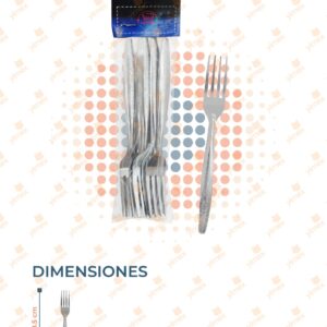 TENEDOR METÁLICO PAQ 12 PIEZAS PC-003B-2 O24