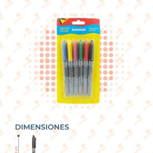 PLUMONES COLORES PAQ 6 PIEZAS CF-014 A10