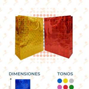 BOLSA DE REGALO METÁLICA PAQ 12 PIEZAS D-023 M26