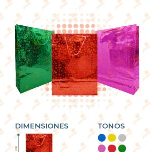 BOLSA DE REGALO METÁLICA PAQ 12 PIEZAS D-024 M9