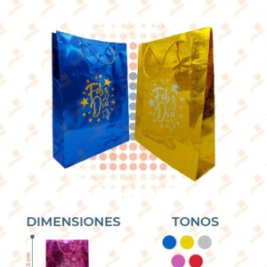 BOLSA DE REGALO METÁLICA FELIZ DÍA PAQ 12 PIEZAS D-029 M15