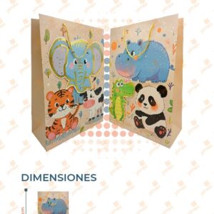 BOLSA DE REGALO 3D DECORADA PAQ 12 PIEZAS D-048 M21