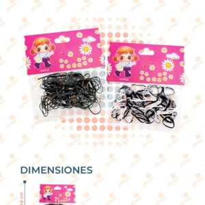 LIGAS PARA CABELLO COLORES SURTIDOS PAQ CON 12 PIEZAS Q-52 J9