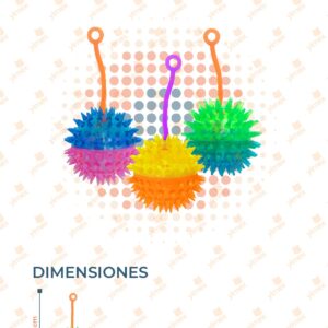 PELOTA PICOS CON LUZ PAQ 24 PIEZAS Q-AM65 L10