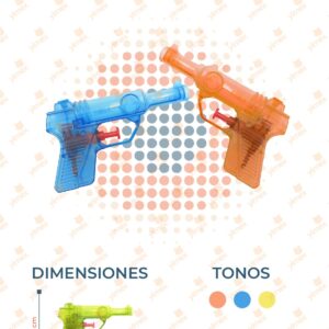 JUGUETE PISTOLA LANZA AGUA PAQ 6 PIEZAS SQ-200 P23