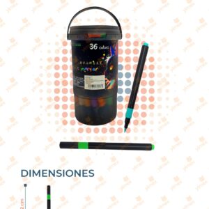 PLUMONES EN BOTE CON 36 PIEZAS WJ-BB36 C16