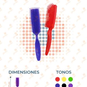 CEPILLO COLORES PARA CABELLO PAQ 12 PIEZAS B-323 PJ27