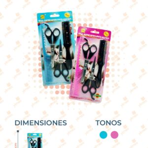SET PEINES Y TIJERAS CON 4 PIEZAS PAQUETE CON 12 SETS B-346 G23