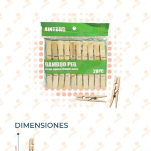 PINZAS MADERA PARA ROPA PAQ CON 20 PIEZAS B-335 O36