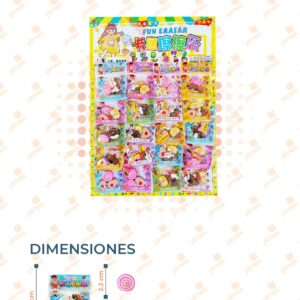 BORRADOR DULCES PASTELITOS SURTIDO PAQ CON 20 PIEZAS HY-074 C17