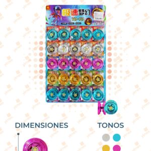 JUGUETE YOYO METÁLICO PAQ 25 PIEZAS HY-192 S35