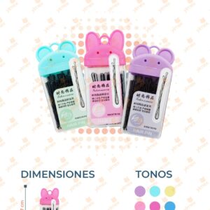 PASADORES PARA CABELLO EN CAJITA PAQ 12 PIEZAS J-152 J23
