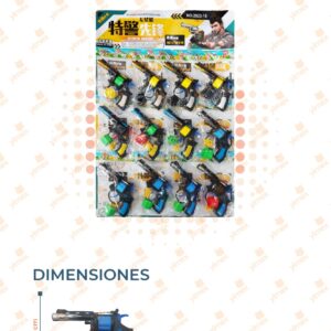 JUGUETE REVOLVER BALINES PAQ 12 PIEZAS Y-337 S27
