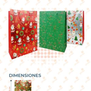BOLSA DE REGALO NAVIDEÑA DECORADA PAQ 12 PIEZAS D-110 M16