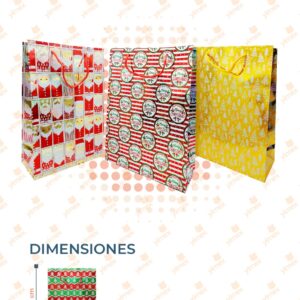 BOLSA DE REGALO NAVIDEÑA DECORADA PAQ 12 PIEZAS D-110 M16