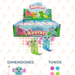 JUGUETE SQUISH AJOLOTE PAQ 12 PIEZAS MY-2224 L21