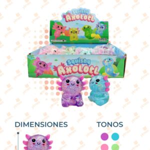 JUGUETE SQUISH AJOLOTE PAQ 12 PIEZAS MY-3355 L12