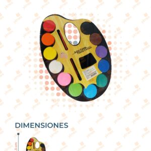 PALETA ACUARELA MEDIANA POR PIEZA P12-M C22