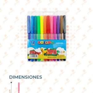 PLUMONES COLORES PAQ CON 12 PIEZAS WJ-858-12 A11