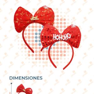 DIADEMA NAVIDEÑA MOÑO PAQ 12 PIEZAS Y-401 N1
