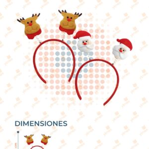 DIADEMA NAVIDEÑA DECORADA FIGURAS PAQ 12 PIEZAS Y-402 N4